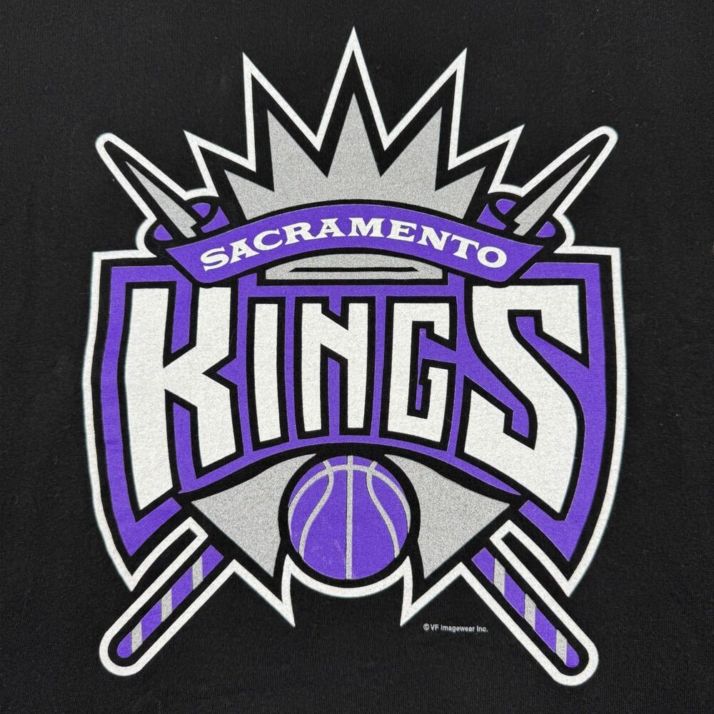 Y2K Mike Bibby #10 Sacramento Kings NBA Double Sided Graphic T Shirt - Medium - Picture 3 of 8